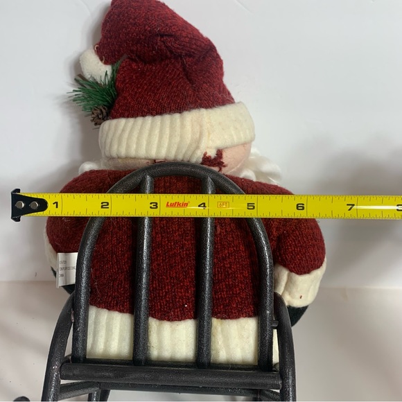 Vintage Santa in rocking chair decoration. Approx. 11”H Santa in cute red outfit - Picture 12 of 13